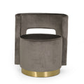 Swivel Arm Chair Grey Fabric