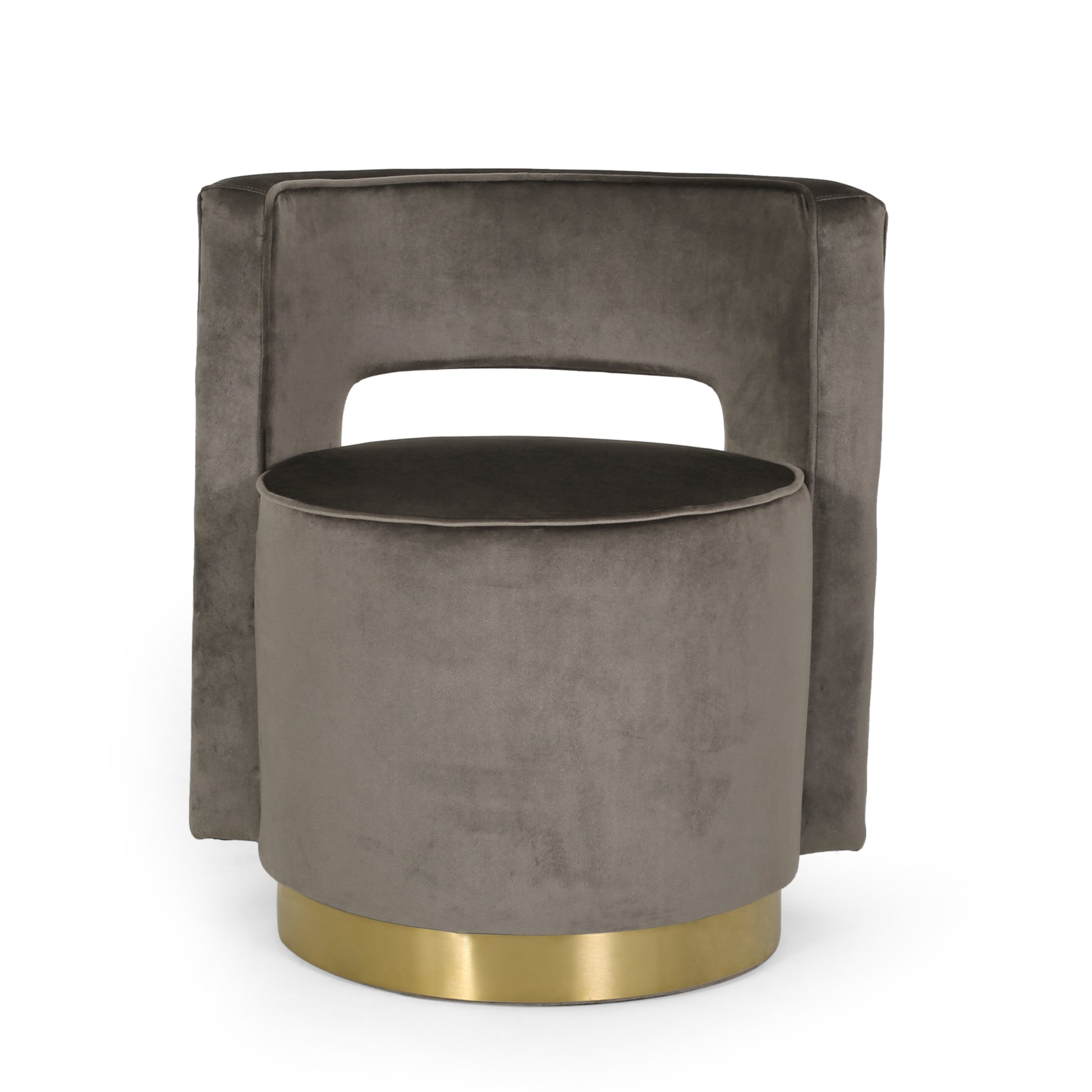 Swivel Arm Chair Grey Fabric