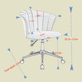 Home Office Chair, Velvet Fabric Swivel Flower Shape Computer Desk Chair For Home Office Or Bedroom Grey Black Foam Polyester Blend
