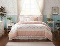 9 Piece Cotton Percale Comforter Set Blush Queen Queen Blush Polyester