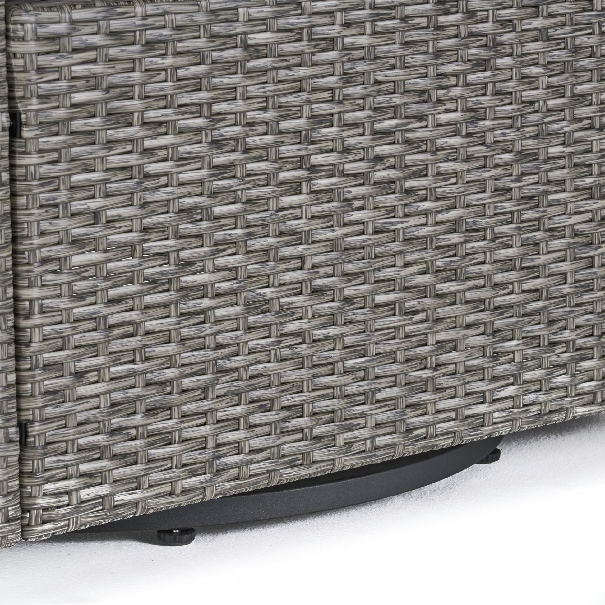 Puerta Mp1 Swivel Patio Chair With Cushions Single, Mix Black Dark Grey Black Gray Fabric,Iron,Wicker