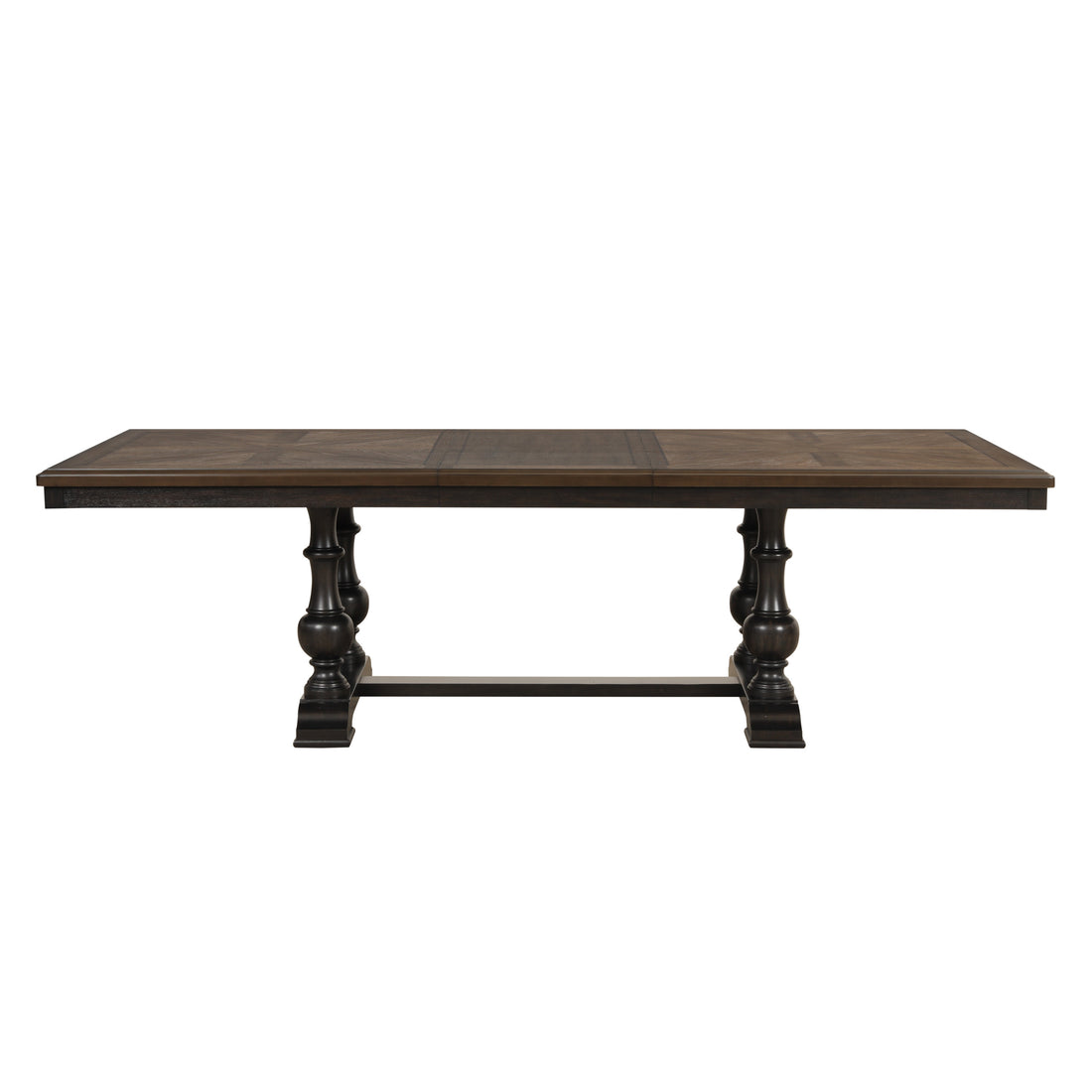 Traditional Classic Brown 1Pc Dinng Table With Self Storing Extension Leaf Wooden Dining Room Furniture Brown Mix Seats 10 Or More Dining Room Traditional Rectangular Wood Trestle