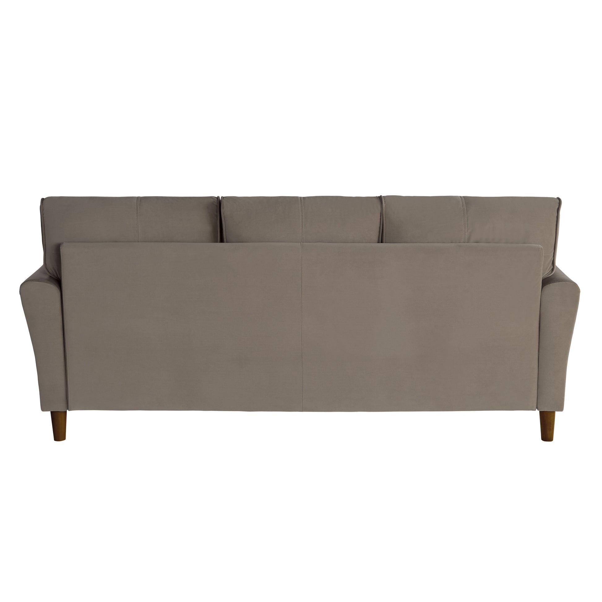 Brown Velvet Upholstery 1Pc Comfort Sofa Plush Seatbacks Tufted Detail Solid Wood Frame Modern Living Room Furniture Brown Velvet Wood Modern Flared Arms Solid Wood 3 Seat