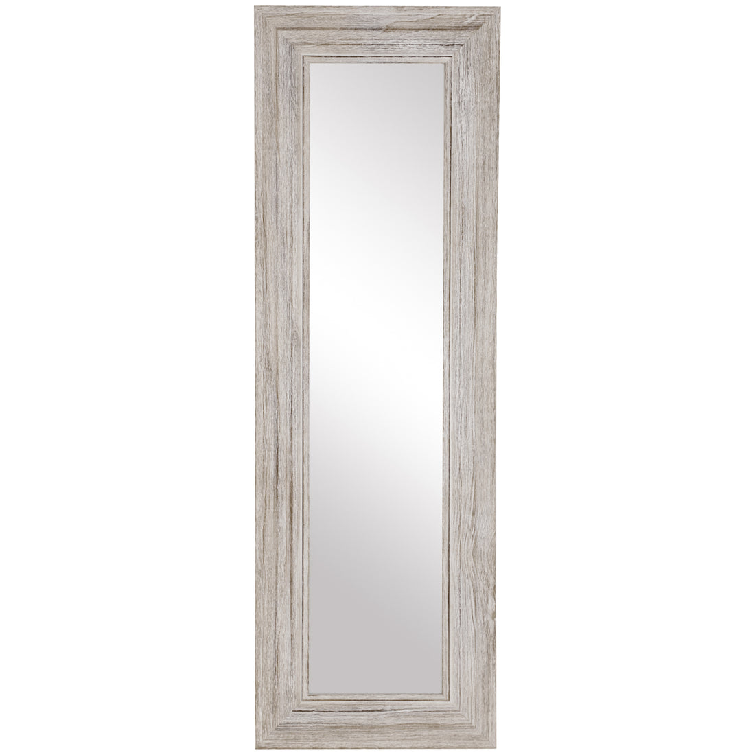 Homcom 64"X21" Rustic Wood Full Length Mirror, Farmhouse Decorative Wall Mirror, Hanging And Leaning Floor Mirror, Vertical Or Horizontal, For Living Room Bedroom, Distressed Gray Gray Wood