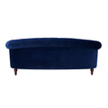 La Rosa Victorian Chesterfield Tufted Sofa, Navy Blue Velvet Navy Blue Foam Velvet 3 Seat