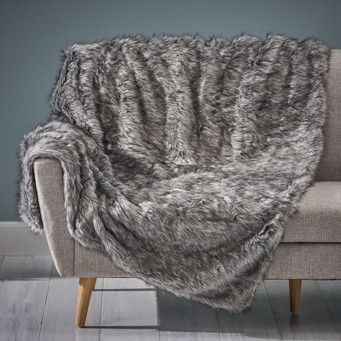 Blanket Grey Faux Fur