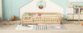 Full Size Bed Floor Bed With Safety Guardrails And Door For Kids, Natural Old Sku: W158090693 Full Natural Pine