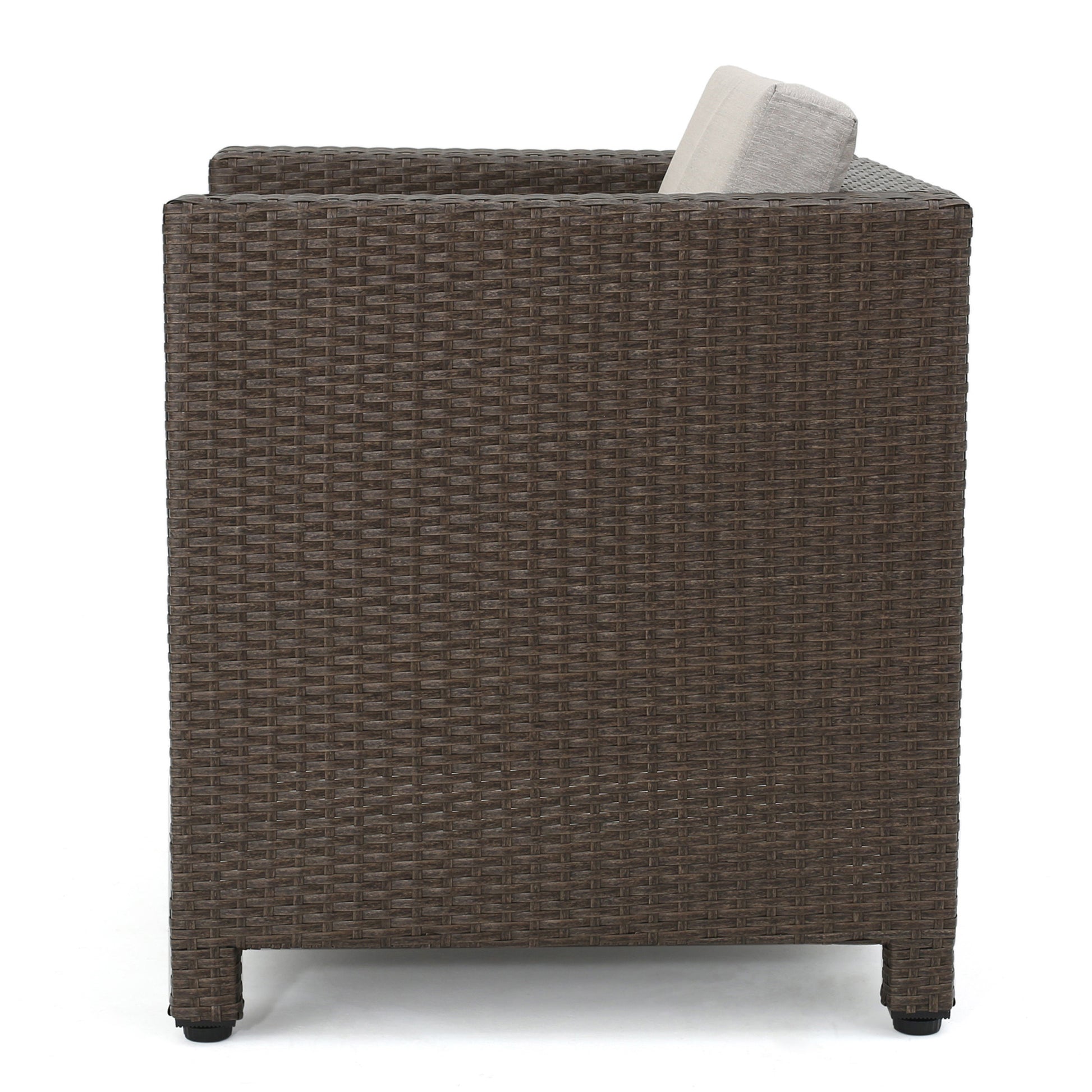 Puerta 4Pc Set Brown Rattan Waterproof Fabric