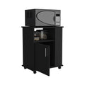 Kit Lower Microwave Cabinet, Single Door, Three Side Shelves Black Black Dining Room Modern Particle Board Particle Board