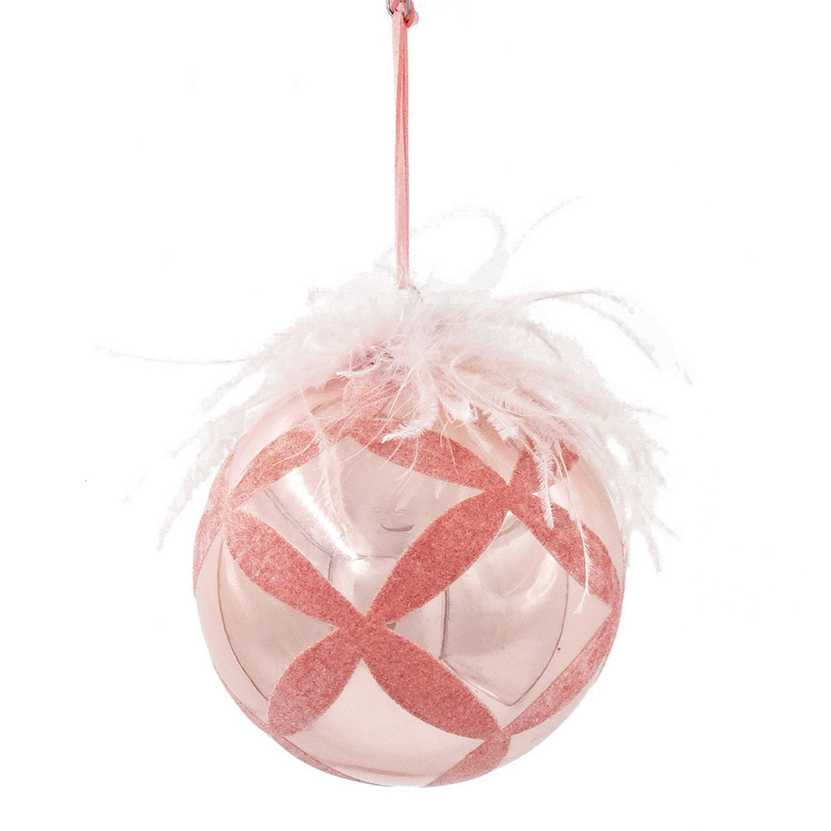 D4.7" Christmas Ball Ornaments, Glass Decorative Hanging Ball Christmas Tree Ornaments For Holiday Party Decorations, Set Of 4 Pink Glass