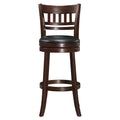 360 Degree Swivel Bar Chair Dark Cherry Finish Solid Wood Comfortable Footrest 1Pc Dining Furniture Cherry Dining Room Solid Wood