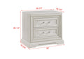 Beautiful Transitional Style 1Pc 2 Drawer Nightstand White Cream Finish Wooden Home Bedroom Furniture Cream White 2 Drawers Bedroom Bedside Cabinet Transitional Wood