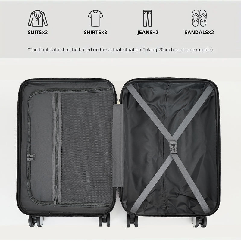 Abs Luggage Sets 6 Pieces, Expandable Suitcase Sets With Duffel Bags, Blue Blue Abs