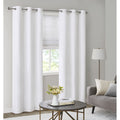 Basketweave Room Darkening Curtain Panel Pair 2 Pcs Window Panels White Polyester