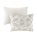 3 Piece Tufted Cotton Chenille Coverlet Set Ivory Taupe King Cal King Ivory Taupe Cotton