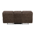 Plush Modern Design Living Room Reclining Sofa Brown Microfiber Upholstery Solid Wood Frame Furniture 1Pc Brown Microfiber Wood Primary Living Space Modern Plywood,Solid Wood 3 Seat