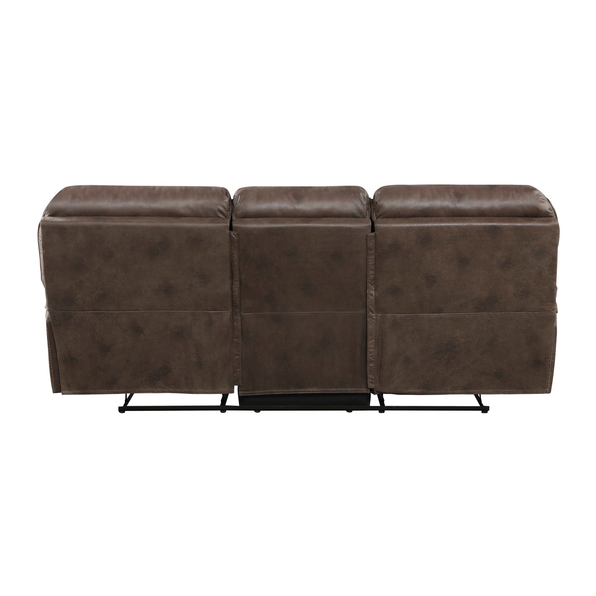 Plush Modern Design Living Room Reclining Sofa Brown Microfiber Upholstery Solid Wood Frame Furniture 1Pc Brown Microfiber Wood Primary Living Space Modern Plywood,Solid Wood 3 Seat