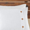 3 Piece Cotton Waffle Weave Duvet Cover Set King White Cotton