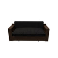 3 In 1 Convertible Sleeper Sofa Bed,Modern Velvet Loveseat Couch With Pull Out Bed,Small Beautiful Seat Futon Sofa Bed With Convertible Office Desk,Black Black Metal & Wood 2 Seat
