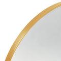 Gold 24X32 Inch Metal Arch Barhroom Mirror Gold Classic Mdf Glass Aluminium