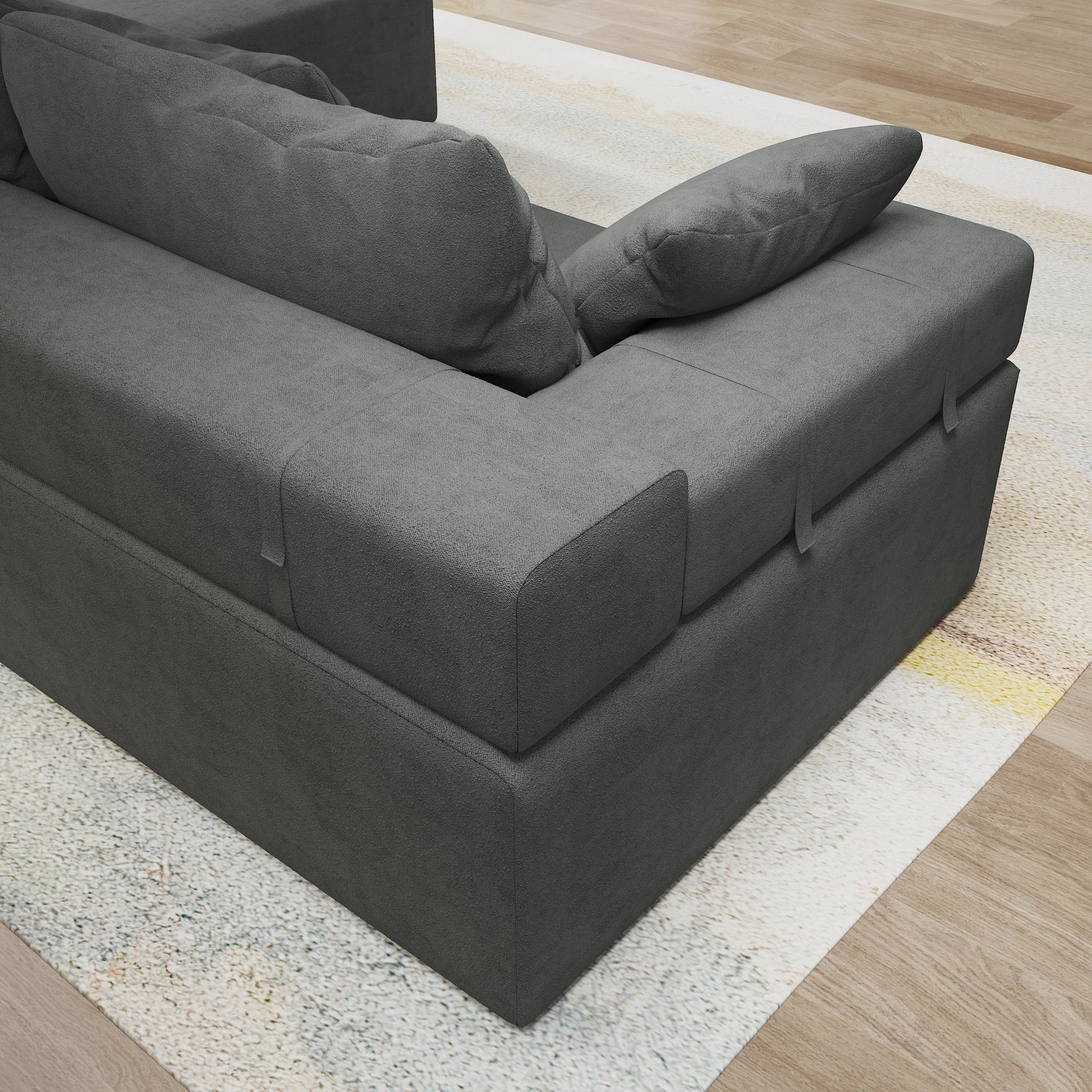 Modern Upholstered Sectional Sofa Couch Set,Modular 108" L Shaped Sectional Living Room Sofa Set With 6 Pillows,Free Combination Sofa Couch For Living Room,Bedroom Grey Foam Chenille 3 Seat