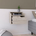 Florence Floating Nightstand With Drawer And Dual Shelf Display Beige 1 Drawer Bedroom Rectangle Shelf Mdf Engineered Wood