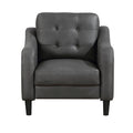 Gray Polished Microfiber Upholstered 1Pc Chair Button Tufted Contoured Arms Solid Wood Frame Casual Living Room Furniture Gray Primary Living Space Traditional,Transitional Solid Wood