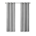 Basketweave Room Darkening Curtain Panel Pair 2 Pcs Window Panels Grey Polyester