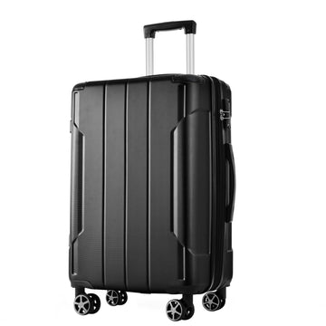 Hardshell Luggage, Lightweight Durable Abs Suitcases With Double Wheels, Expandable 28 Inch Checked Luggage 28" Single Luggage Black Abs