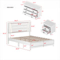 3 Pieces Bedroom Sets Queen Size Upholstered Bed With Led Lights, Nightstands And Dresser With Metal Handles And Sparkling Shiny Decoration, White Expected Arrival Time:8.5 Queen White 3 Piece Set Mdf Metal