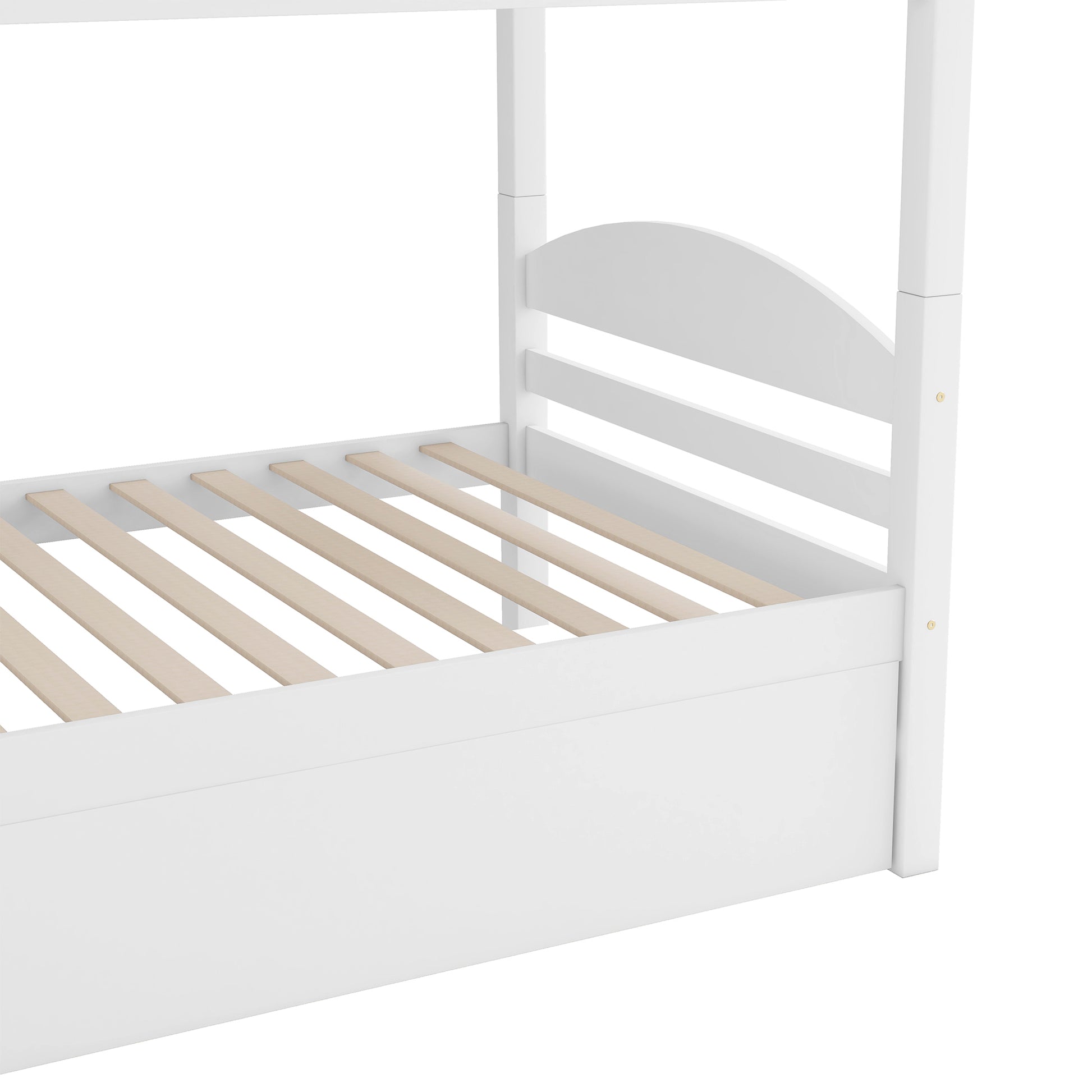 Twin L Shaped Bunk Bed With Trundle White Old Sku:Lp000024Aak White Solid Wood