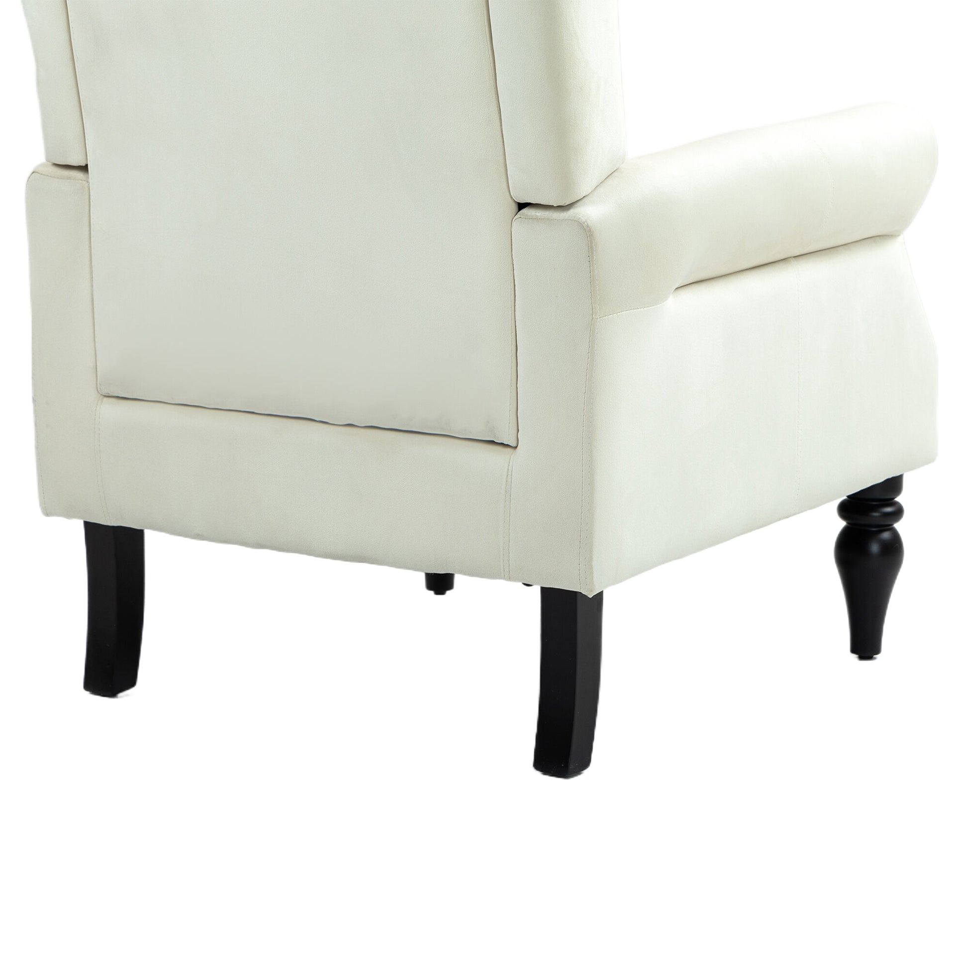 Coolmore Wood Frame Armchair, Modern Accent Chair Lounge Chair With Sturdy Wood Legs For Living Room Bedroom Beige Beige Primary Living Space Foam Velvet