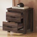 Vintage Two Drawer Nightstand, Simple And Generous Storage Space,Dark Walnut Walnut 2 Drawers Particle Board Mdf