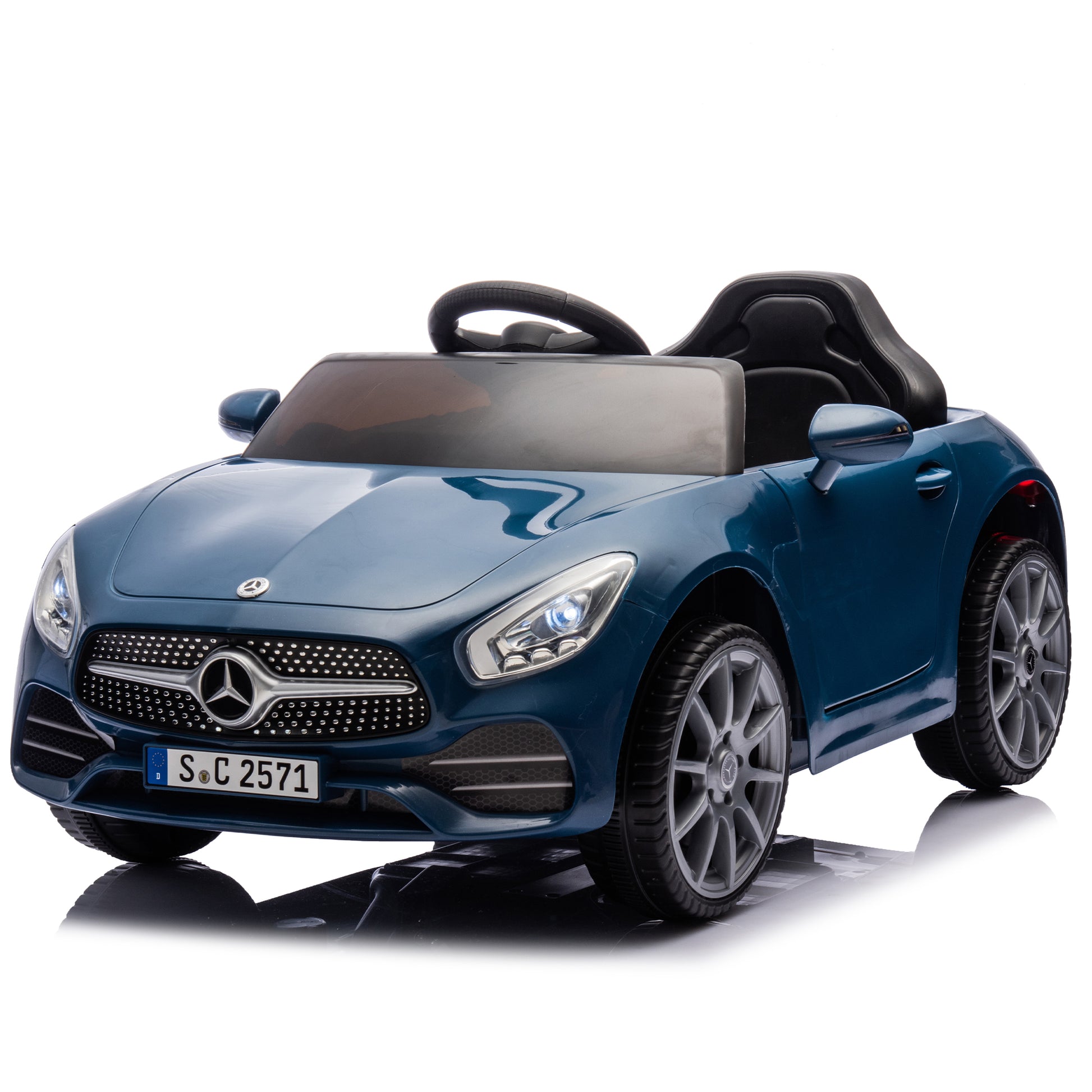 Licensed Mercedes Benz Cls 350,12V Kids Ride On Toy Car W Parents Control,2Wd,Four Wheel Suspension,Music,Bluetooth,Led Light,Usb,Power Display,Volume Adjustment,Speeds 1.24 3.11Mph For Kids Aged 2 4. Blue 50 99 Lbs Polypropylene