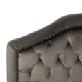 Queen&Full Sized Headboard Grey Velvet