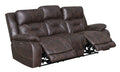 Aria Power Recliner Sofa Brown Brown Fabric 3 Seat