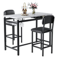 Kitchen Table Set, Dining Table And Chairs For 2, 3 Piece Dining Room Table Set With 2 Upholstered Chairs, Bar Dining Table Set For Small Spaces, Apartment, Breakfast, Pub, Rustic Black Black Seats 2 Mdf