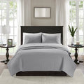 Reversible Quilt Set Grey Full Queen Full Grey Cotton