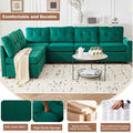 Velvet Modular Combination Sofa With Storage, Living Room Combination Sleeper Sofa Green Green Wood Primary Living Space Cushion Back Extra Heavy Duty Modern Foam Velvet 6 Seat