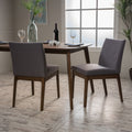 Dining Chair Set Of 2 Dark Grey Fabric