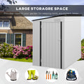 Outsunny 4' X 6' Metal Outdoor Storage Shed, Lean To Storage Shed, Garden Tool Storage House With Lockable Door And 2 Air Vents For Backyard, Patio, Lawn, White White Steel