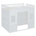 Full Size House Loft Bed With Ladder And Wardrobe White Full White Solid Wood