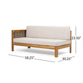 Linwood 3 Piece Wood And Pe Rattan Coversation Sectional Seating Set, Beige Beige Acacia Wood