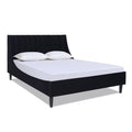 Aspen Vertical Tufted Headboard Platform Bed Set, Queen, Anthracite Black Velvet Box Spring Not Required Queen Anthracite Wood Foam Velvet Velvet