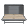 Queen Size Murphy Bed With Large Drawers,Brushed Gray Queen Gray Plywood