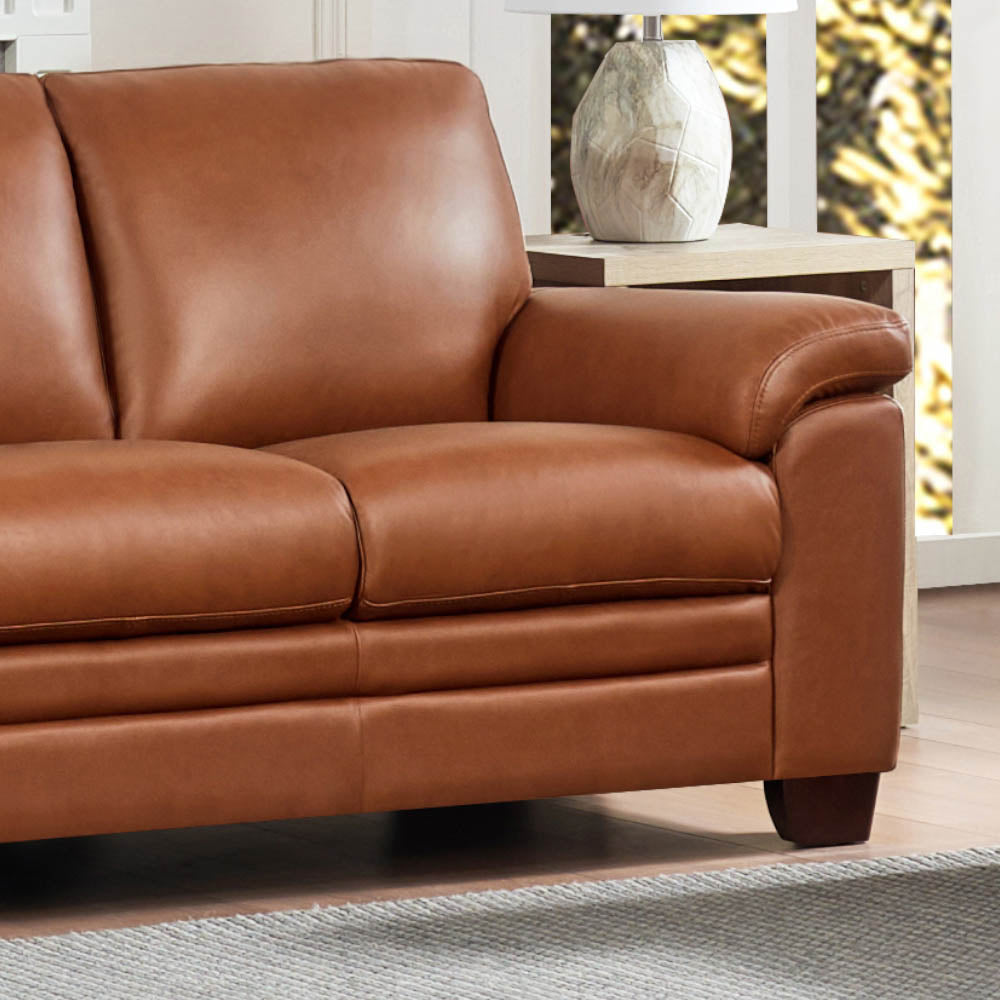 Magnum Leather Sofa Brown Memory Foam Genuine Leather 3 Seat