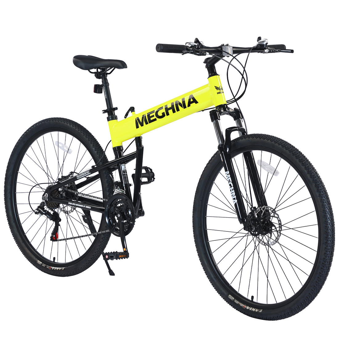 29" Folding Mountain Bike ,Suspension Fork,Aluminium Alloy Frame 21Speed Mountain Bike Cycling Yellow Garden & Outdoor Aluminium Alloy