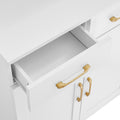 Bathroom Storage Cabinet, Cabinet With Two Doors And Drawers, Adjustable Shelf, Three Layer Open Shelf, Mdf Board, White White Mdf