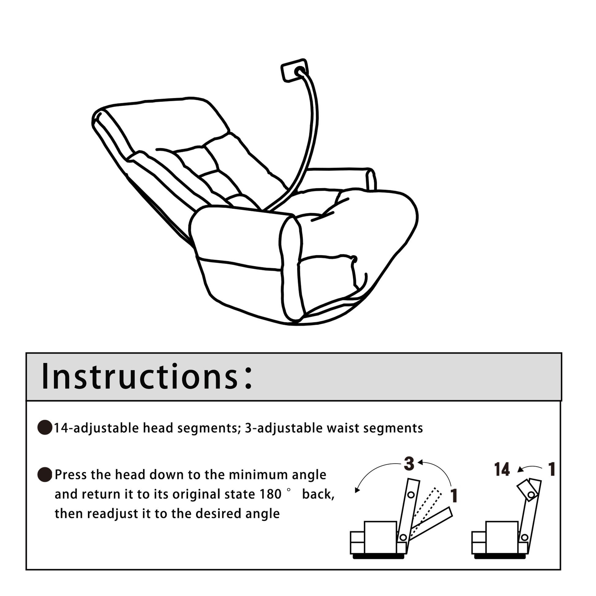 Adjustable Head And Waist, Game Chair, Lounge Chair In The Living Room, 360 Degree Rotatable Sofa Chair,Rotatable Seat Leisure Chair Deck Chair Gray Metal Soft Cotton Metal