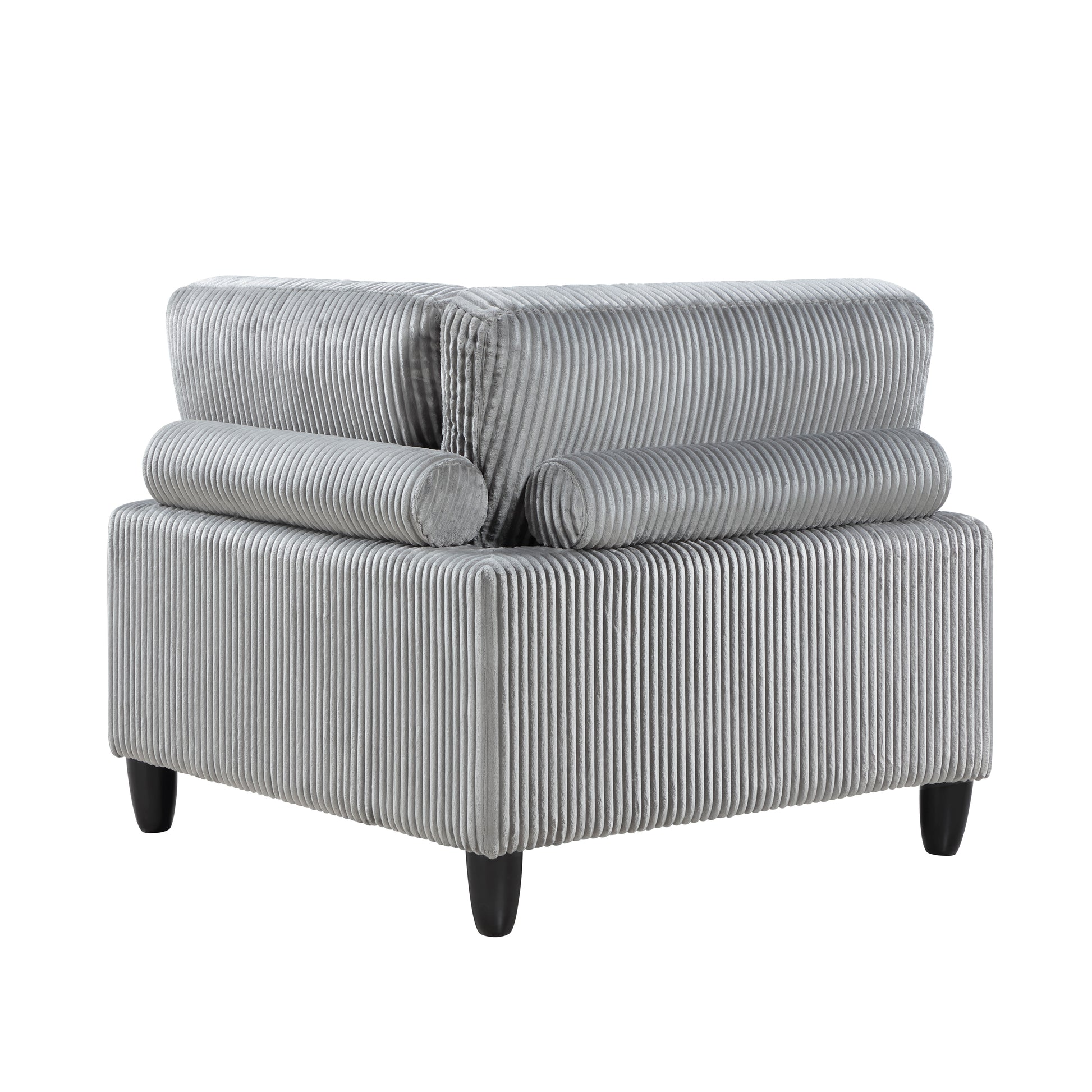 Living Room Furniture 4 Piece Modular Sectional Sofa Set Gray Corduroy Soft Cushion Pillows Solid Wood Legs Gray Primary Living Space Contemporary,Modern Plywood,Solid Wood 4 Seat